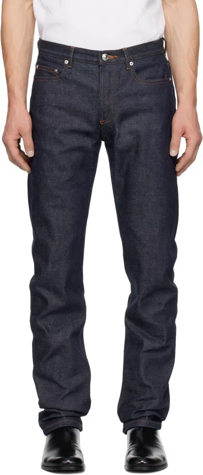Apc Navy New Standard Jeans In Iai Indigo