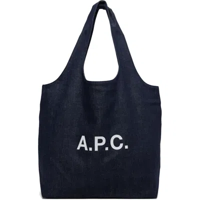 A.p.c. Navy Ninon Tote In Iai Indigo