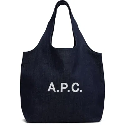 A.p.c. Navy Ninon Tote In Iai Indigo