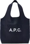 Apc Navy Ninon Tote In Iai Indigo