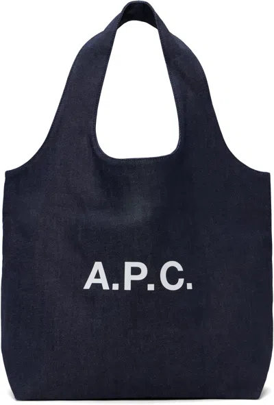 Apc Navy Ninon Tote In Iai Indigo