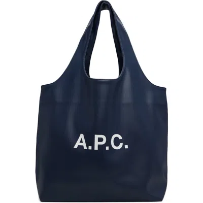 A.p.c. Navy Ninon Tote In Iak Dark Navy