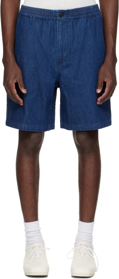 Apc Navy Norris Shorts In Purple