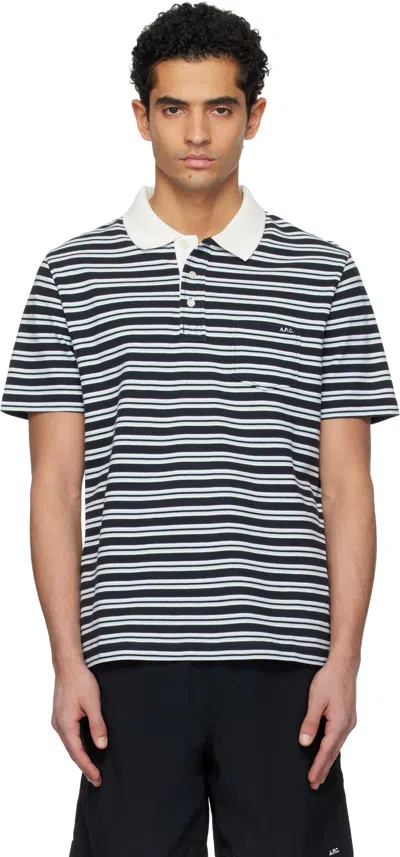 Apc Navy Oscar Polo In Blue