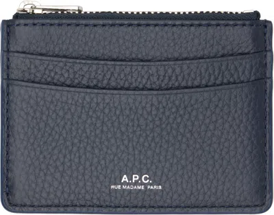 Apc Navy Paris Card Holder In Blue
