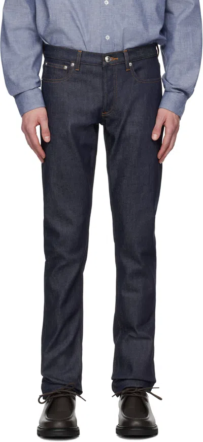 Apc Navy Petit Standard Jeans In Iai Indigo