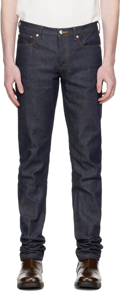 Apc Navy Petit Standard Jeans In Purple