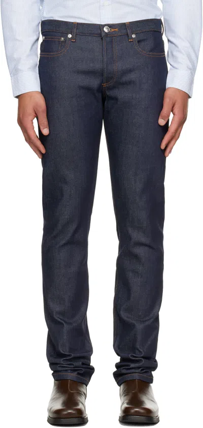 Apc Navy Petit Standard Jeans In Purple