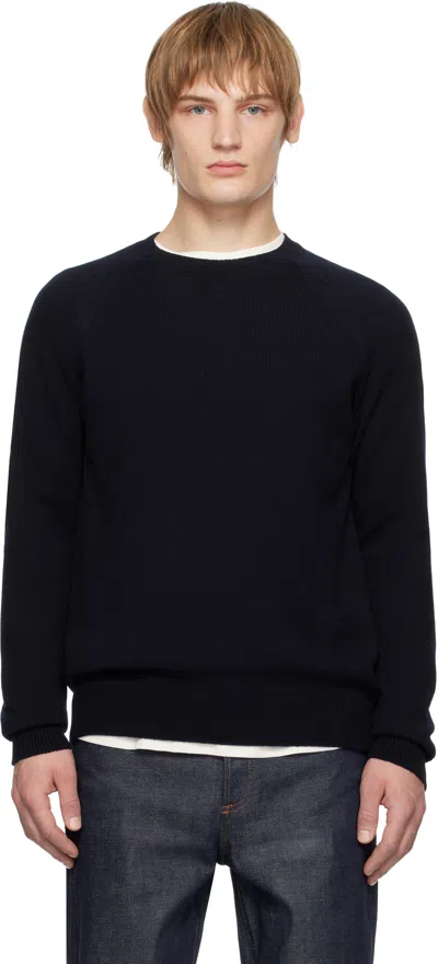Apc Navy Pierre Sweater In Iak Dark Navy