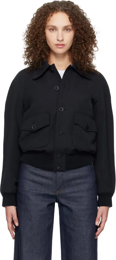 Apc A.p.c. Long-sleeved Buttoned Jacket In Black