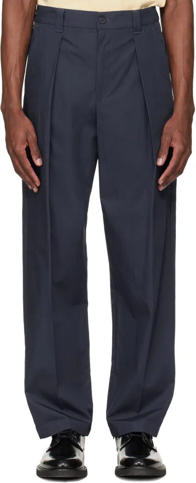 A.p.c. Navy Renato Trousers In Blue