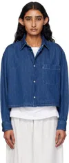 Apc Navy Samantha Denim Overshirt In Purple