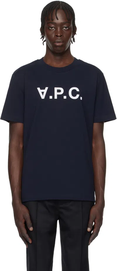 Apc A.p.c. Standard Grand Vpc Cotton T-shirt In Blue