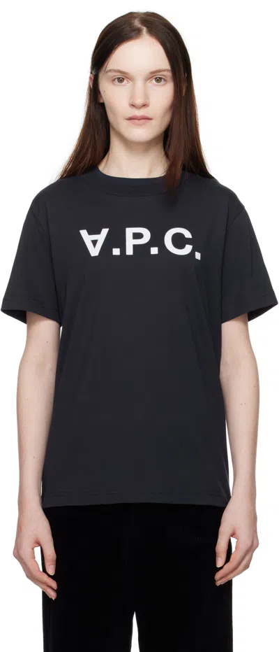 Apc Navy Standard Grand 'vpc' T-shirt In Blue