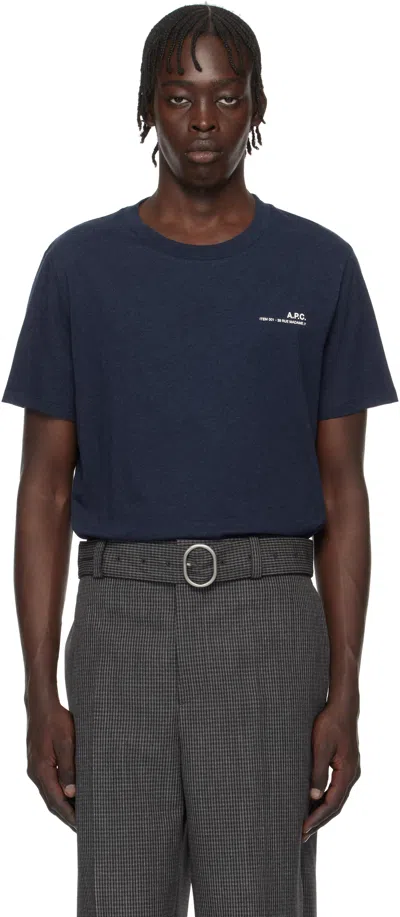 Apc Navy Standard Item T-shirt In Pia Heather Marine