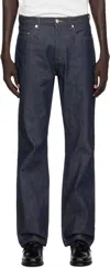 Apc Navy Standard Jeans In Blue
