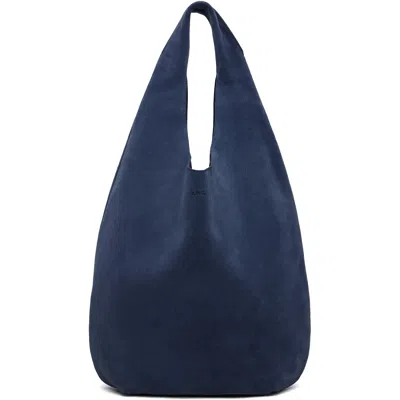A.p.c. Navy Suede 'le Neige' Tote In Iak Dark Navy