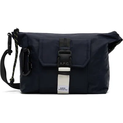 A.p.c. Navy Trek Satchel Bag In Iak Dark Navy