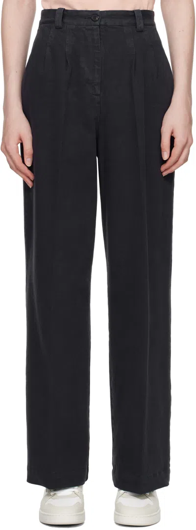 Apc Navy Tressie Trousers In Iak Dark Navy
