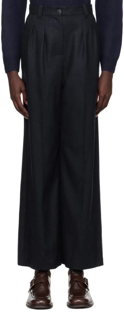 Apc Navy Tressie Trousers In Pia Htr Marine