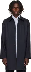 Apc Navy Urban Mac Coat In Blue