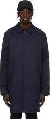 Apc Navy Urban Mac Coat In Iak Dark Navy