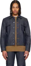 Apc Navy Work Denim Jacket In Purple