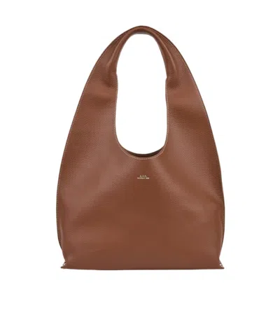 A.p.c. Neige Clou Shoulder Bag In Brown
