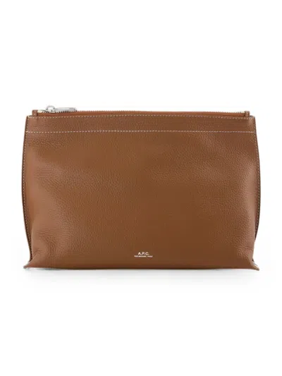 A.p.c. Neige Clou Pouch In Brown
