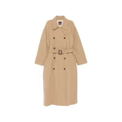 A.p.c. A. P.c. Belted Double-breasted Trench Coat In Neutral