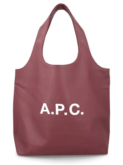 A.p.c. Neutrals Ninon Minimalist Polyurethane Tote Bag In Red