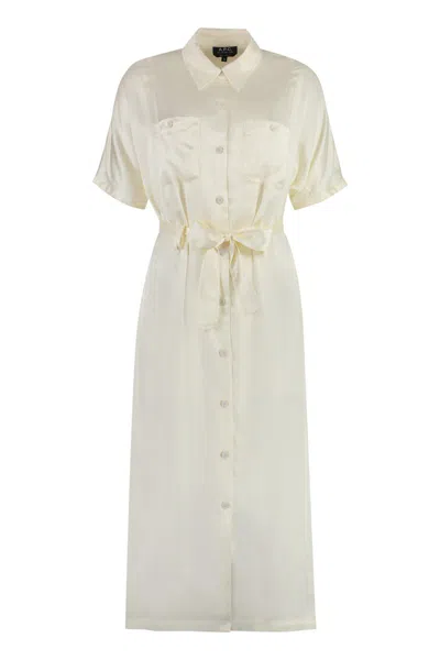 Apc A.p.c. New Drew Shirtdress In White