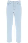 Apc A.p.c. New Sailor Straight Cut Cropped Jeans In Bleached Out (light Blue)