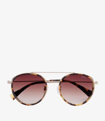 Apc Nico Sunglasses One Size Hazelnut In Brown