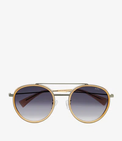 Apc Nico Sunglasses One Size Milky Yellow In Blue