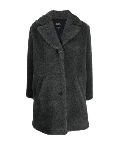 APC NICOLETTE BRUSHED SINGLE-BREASTED COAT