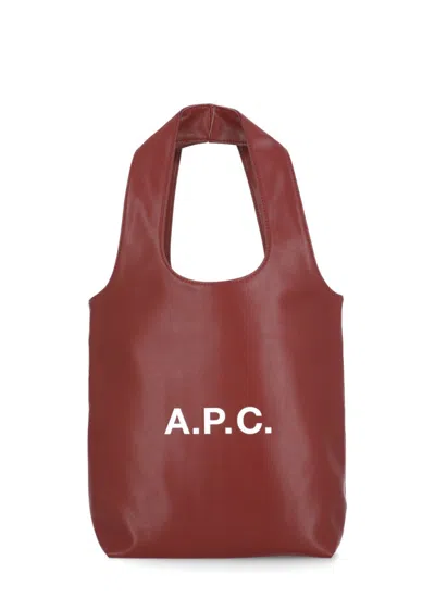 Apc A.p.c. Ninon Small Top Handle Bag In Brown