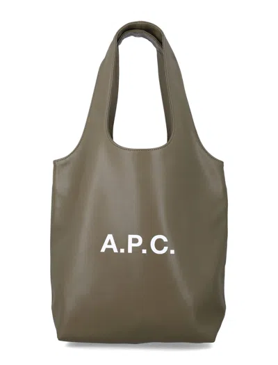 Apc A.p.c. Ninon Black Small Faux Leather Tote In Purple