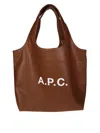 Apc Ninon Brown Tote With Bold Front Lettering In Brown