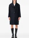 Apc Long Notched Lapel Single Breasted Coat In Black