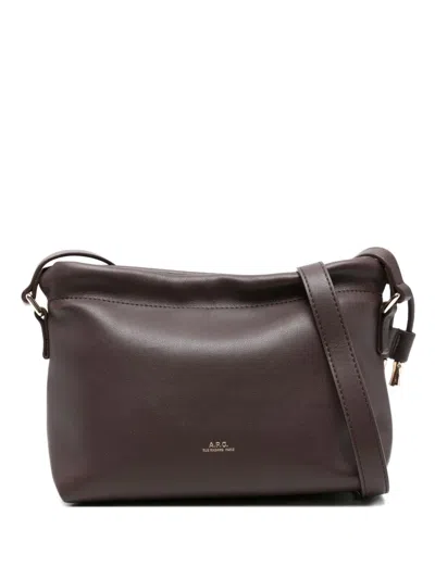 Apc Ninon Drawstring Cross Body Bag In Brown