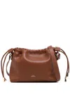 Apc Btown Crossbody Bag With Logo Lettering On The Front And Drawstring Closure In Ecoleather Woman In Brown