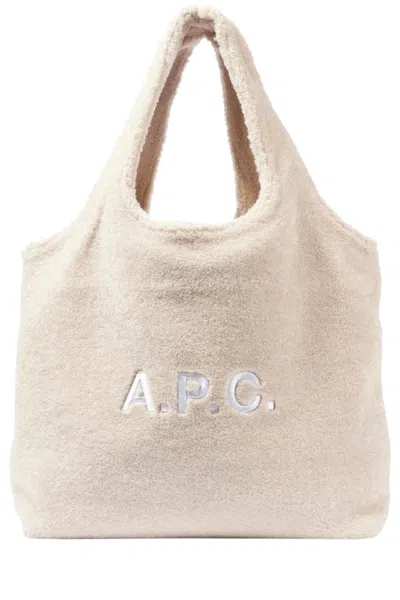 A.p.c. Ninon Eco-fur Tote Bag In White