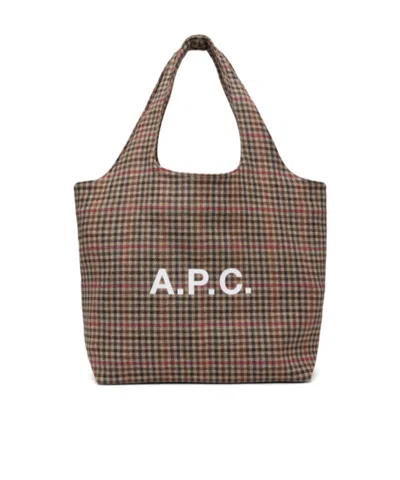 A.p.c. Ninon Houndstooth Tote Bag In Multi