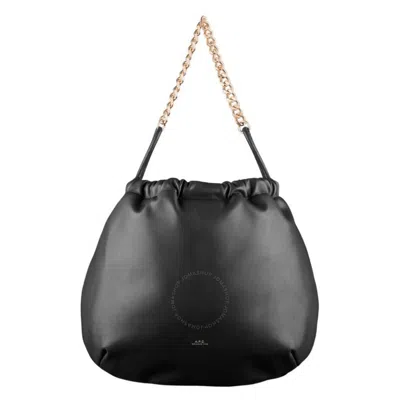 Apc A.p.c. Ninon Logo Chain Shoulder Bag In Black