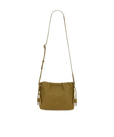 Apc Ninon Logo Embossed Mini Shoulder Bag In Green