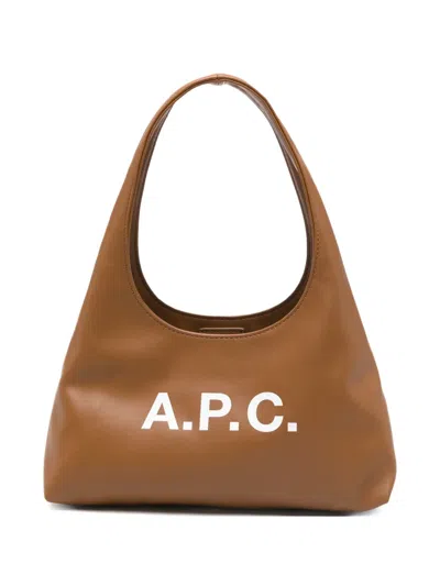 Apc Ninon Logo-lettering Tote Bag In Brown