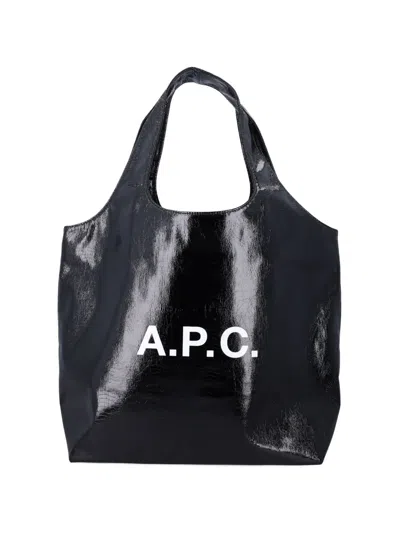 Apc Ninon Logo Print Tote Bag In Red