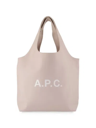 A.p.c. Ninon Logo-print Tote Bag In Neutral