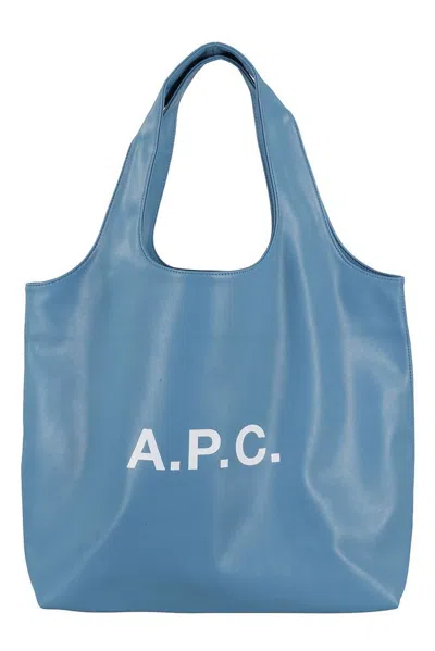 Apc A.p.c. Ninon Logo Detailed Medium Tote Bag In Blue